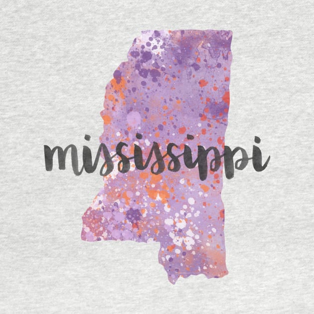 mississippi - calligraphy and abstract state outline by randomolive